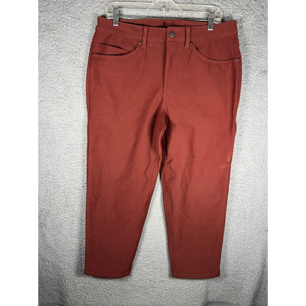 Lululemon Lab Mens Tapered Trousers Rust Red Clay 5-Pocket Tech‎ Pants 34x26